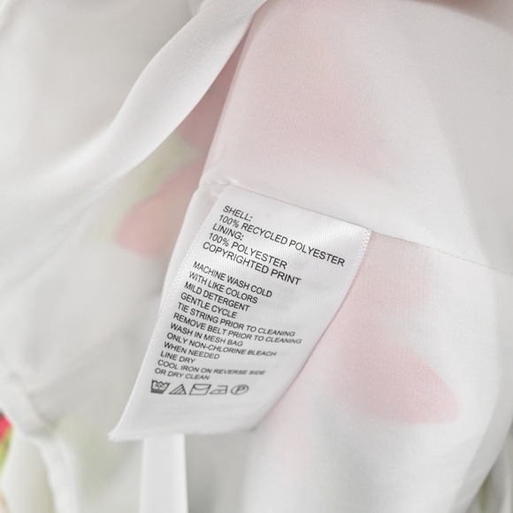 Tommy Bahama Maxi Dress L White Floral Tropical Ruffle High Low Vibrant Vacation - Picture 8 of 15